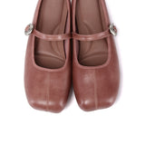 Willow Slip On Mary Jane Ballerina Flats (Dusty Pink)