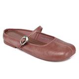 Willow Slip On Mary Jane Ballerina Flats (Dusty Pink)