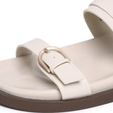 Nova Double Strap Sandals (Beige)