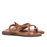 Ariana Strappy Toe Ring Sandals (Brown)