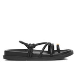 Lydia Strappy Toe Ring Sandals (Black)