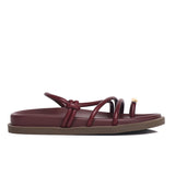 Lydia Strappy Toe Ring Sandals (Maroon)