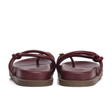 Lydia Strappy Toe Ring Sandals (Maroon)