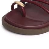 Lydia Strappy Toe Ring Sandals (Maroon)