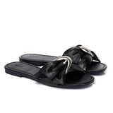 Lainey Woven Buckle Sandals (Black)