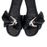 Lainey Woven Buckle Sandals (Black)