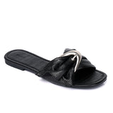 Lainey Woven Buckle Sandals (Black)