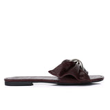 Lainey Woven Buckle Sandals (Burgundy)