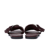 Lainey Woven Buckle Sandals (Burgundy)
