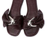Lainey Woven Buckle Sandals (Burgundy)