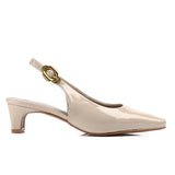 Carmen Square Toe Pumps Heels (Khaki)