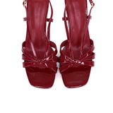 Aaliyah Patent Strappy Heels (Red)