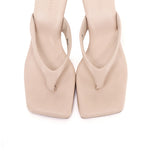Zenya Thong Heels Sandals (Beige)