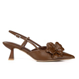 Veronica Floral Heels (Brown)