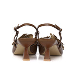 Veronica Floral Heels (Brown)