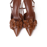 Veronica Floral Heels (Brown)