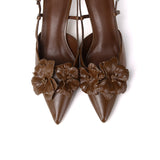 Veronica Floral Heels (Brown)