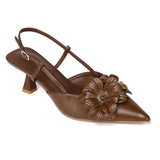 Veronica Floral Heels (Brown)