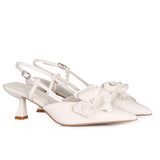 Veronica Floral Heels (White)