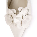 Veronica Floral Heels (White)
