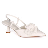 Veronica Floral Heels (White)