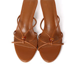 Ava Beads Strappy Heels (Cinnamon)