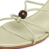 Ava Beads Strappy Heels (Green)