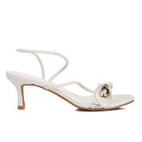 Romy Floral Strappy Heels (Beige)