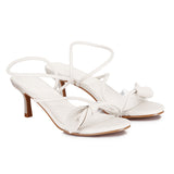 Romy Floral Strappy Heels (Beige)