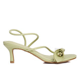 Romy Floral Strappy Heels (Olive)