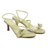 Romy Floral Strappy Heels (Olive)