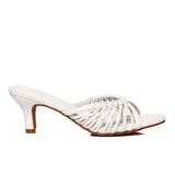 Fern Braided Slip On Heels (White)
