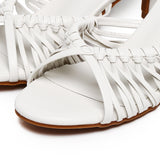 Fern Braided Slip On Heels (White)