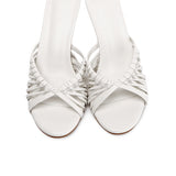 Fern Braided Slip On Heels (White)