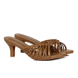 Fern Braided Slip On Heels (Brown)