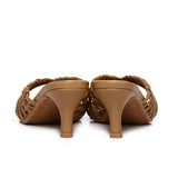 Fern Braided Slip On Heels (Brown)