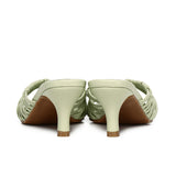 Fern Braided Slip On Heels (Sage Green)