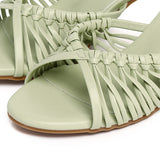 Fern Braided Slip On Heels (Sage Green)
