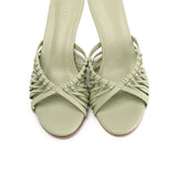 Fern Braided Slip On Heels (Sage Green)