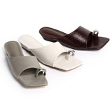 Daniela Toe Ring Heeled Sandals (Espresso)