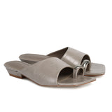 Daniela Toe Ring Heeled Sandals (Grey)