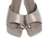 Daniela Toe Ring Heeled Sandals (Grey)
