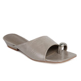 Daniela Toe Ring Heeled Sandals (Grey)