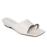 Daniela Toe Ring Heeled Sandals (Off White)