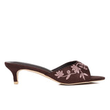 Zana Embroided Kitten Heels (Espresso)