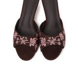 Zana Embroided Kitten Heels (Espresso)