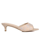 Zana Embroided Kitten Heels (Nude)