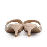 Zana Embroided Kitten Heels (Nude)