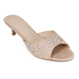 Zana Embroided Kitten Heels (Nude)