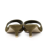 Zana Embroided Kitten Heels (Olive)